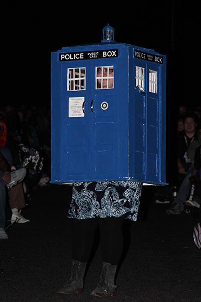 So this TARDIS walks up to the question microphone ... Photo by Tina Gill © 2013 SDCC