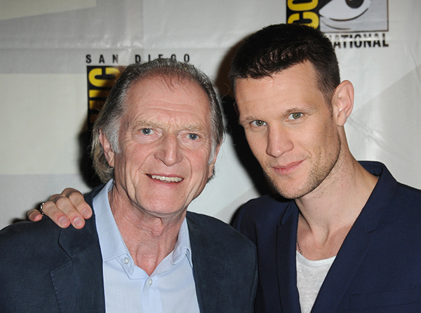 David Bradley and Matt Smith backstage at the Doctor Who panel at Comic-Con 2013.

Photo by Albert L. Ortega © 2013 SDCC